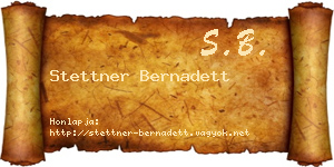 Stettner Bernadett névjegykártya
